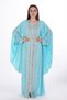 Embroidered kaftan with a belt at the waist, ladies belted kaftan dress