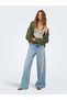 Onlmoon-Stina Women's Faux Suede Bomber Jacket Grape Leaf Green - 8