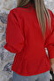 Red Gold Buttoned Pleated Shirt - 5