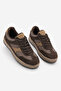 Women's Multi-Piece Suede Textured Retro Sole Lace-Up Casual Sneaker Mavel Brown Suede