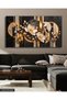 Gold Silver Leaf White Flower and Round Patterns One Piece Canvas - Canvas Painting - 5