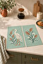 Turna Elegance Mint Green Crane and Reed Patterned 2-Piece Kitchen Towel Set 35X55 - 5