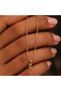 Xuping Cube Box Chain Minimal Necklace with White Zircon Stone and Letter S, Xp Stamped Steel Necklace (Letter S Is 50 cm Chain)