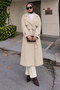 Belted Shoulder Pad Detailed Cashmere Coat Tsd260317 Beige - 3