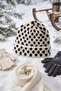 Women's Polka Dot Soft Plush Beanie Soft Textured Folded Winter Snow Beanie - 8