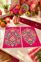 Fuchsia Folklore Bird and Flower Patterned 2-Piece Kitchen Towel Set 35X55 - 4