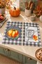 Pumpkin Check Gray Plaid and Pumpkin Patterned 2-Piece Kitchen Towel Set 35X55 - 7