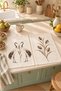 Crane Atelier Beige Crane and Botanical Branch Patterned Plain 2-Piece Kitchen Towel Set 35X55 - 7