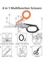 Scissors,Multitool Scissors Folding 6 in 1 Multifunction Scissors Emergency Response Shears Outdoor - 6