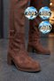 Brown Suede Stylish Comfortable Sole Women's Heeled Boots 336648 - 3