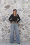 Brown Sleeve and Collar Lace Blouse - 2