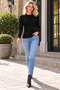Women's Crew Neck Long Sleeve Geometric Knit Patterned Elegant Comfortable Fit Soft Casual Black Knitwear Sweater - 8