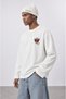 Men's Teddy Printed Oversize Long Sleeve Ecru - 3