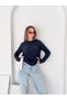 Crew Neck Hairnet Patterned Embroidery Detailed Long Sleeve Knitwear Sweater Aw26Kz00083 - 3