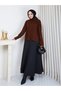 Women's Hair Patterned Half Fisher Knit Sweater - 4