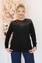 Plus Size Blouse with Stone Detail and Tulle Front - 4