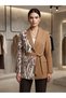Double-Colored Belted Button-Front Jacket