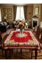 Red Velvet Nostalgic Bed Tablecloth Antique Patterned Woven Coverlet 160X215 cm Rc8M - 2