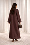 Bridal Satin Wave Abaya I Deep Espresso - 4