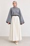 Women's Crew Neck Oversize Wide Sleeve Knitwear Sweater - 2