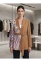 Double-Colored Belted Button-Front Jacket