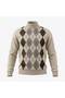 Men's Half Fisherman Patterned Sweater Organic Cotton Knitwear Winter Comfortable Fit - 3