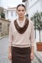 Women's Leopard Scarf Detailed Three-Quarter Sleeve Blouse - 3