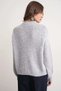 6701 Women's Soft Textured Crew Neck Oversize Knitwear Sweater Gray - 4