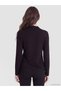 Two Mt Shop Quality Lcw Modest Black Combed Cotton Straight Stand Collar Long Sleeve Women's Blouse - 4