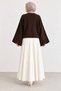 Women's Crew Neck Oversize Wide Sleeve Knitwear Sweater - 4