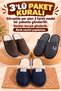 Advantageous 3-Piece Package Winter Plush Patterned Silent Orthopedic Sole Dowry Guest House Slippers Set