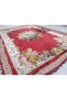 Red Velvet Nostalgic Bed Tablecloth Antique Patterned Woven Coverlet 160X215 cm Rc8M - 6