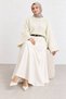 Women's Crew Neck Oversize Wide Sleeve Knitwear Sweater - 3