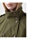 Xside Khaki High Collar Belted Oversize Women's Trench Coat - 2