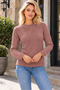 Women's Crew Neck Long Sleeve Geometric Knit Patterned Elegant Comfortable Fit Soft Casual Cinnamon Knitwear Sweater - 5