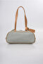 Women's Shoulder Bag with Mirror Charm Accessory, Zippered Textured Baguette Bag Green 18346 - 6