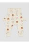 Unisex Baby Patterned High Waist Interlock Cotton Trousers with Ear Detail - 5