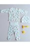 0-3 Months Cute Patterns 3 Pieces Boneli Zibin Set Made of 100% Cotton - 2