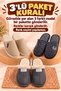 Advantageous 3-Piece Package Winter Plush Patterned Silent Orthopedic Sole Dowry Guest House Slippers Set - 3