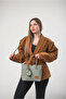 Women's Shoulder Bag with Mirror Charm Accessory, Textured Daily Stylish Handbag Green 18344 - 2