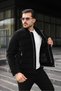 Men's Premium Nova Fabric Shirt Collar Black Winter Puffer Coat - 3