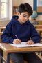 Hooded Navy Blue Children's Sweatshirt 3 Threaded Yarns for Girls and Boys 3-13 Years Old - 4
