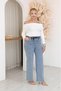 Plus Size Stoned Palazzo Jean Trousers with Elastic Waistband and Stones