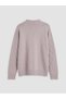 Ozmarka New Season Lilac V-Neck Patterned Women's Knitwear Cardigan - 6