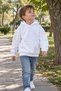 Girls' and Boys' Hooded Sweatshirt White 3 Thread Rostered Fabric with Kangaroo Pocket - 3