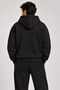 Large Size Men's Oversize Hooded Black Sweatshirt 3 Thread Count - 5