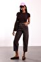 Washable Brown Belted Baggy Jean 3010