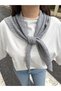 Light Gray Knitwear Triangle Women's Bandana - 2