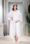 New Season Ecru Fisto Linen Button Detailed Special Design Short Sleeve 100% Cotton Maternity Maternity Dressing Gown Nightgown Set - 8