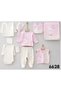 Baby Girl Flower Smelling Bear Embroidered 10-Piece Premium Hospital Release Zibin Set - 2